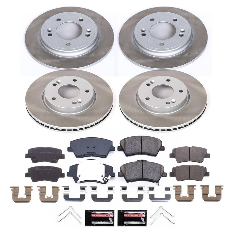 SC8344 Semi-Coated Rotor & Low-Dust Ceramic Brake Pad Kit