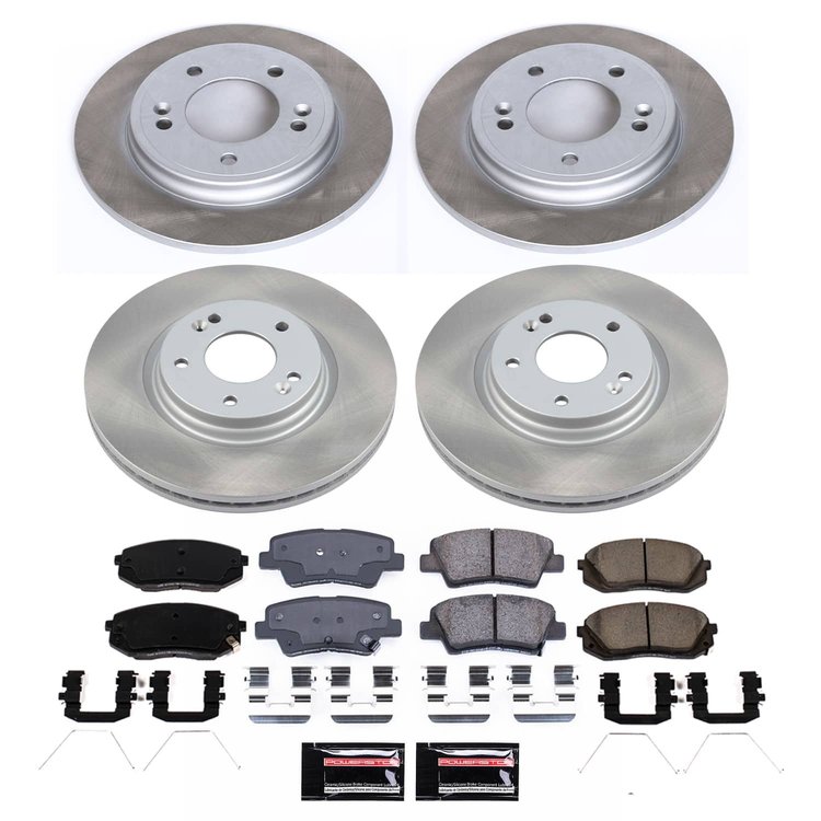 SC8345 Semi-Coated Rotor & Low-Dust Ceramic Brake Pad Kit