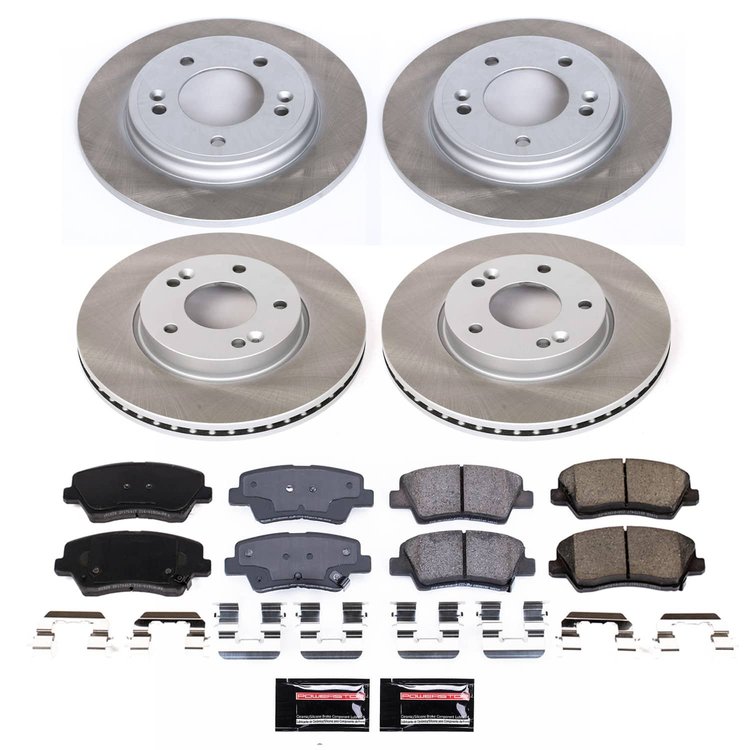 SC8346 Semi-Coated Rotor & Low-Dust Ceramic Brake Pad Kit