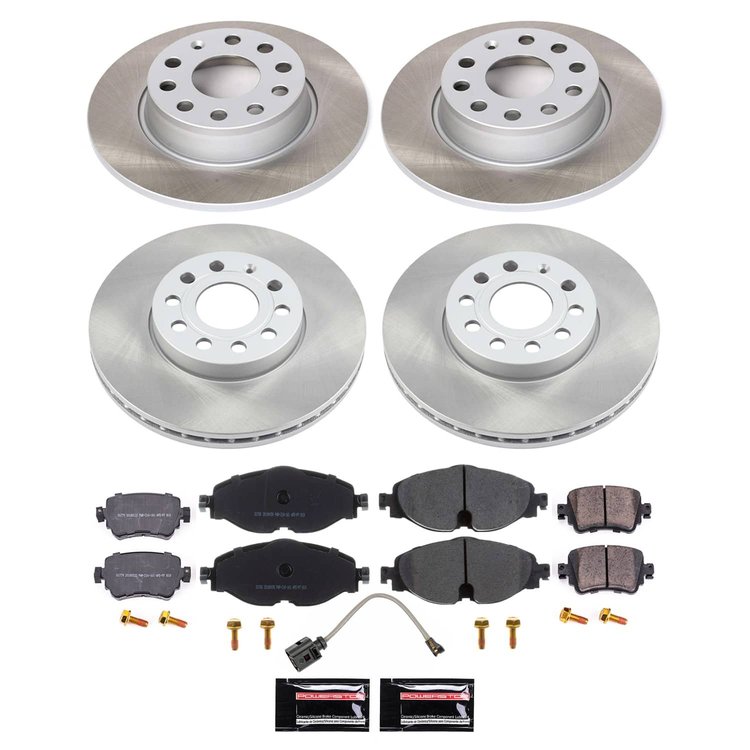 SC8363 Semi-Coated Rotor & Low-Dust Ceramic Brake Pad Kit