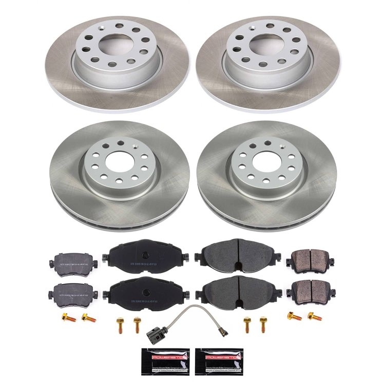 SC8364 Semi-Coated Rotor & Low-Dust Ceramic Brake Pad Kit