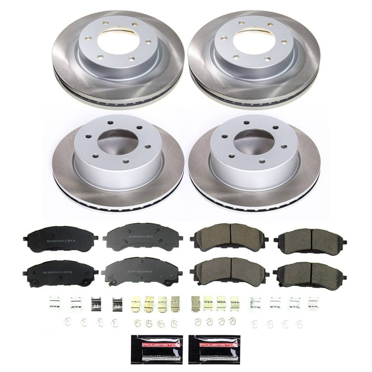 SC8448 Semi-Coated Rotor & Low-Dust Ceramic Brake Pad Kit