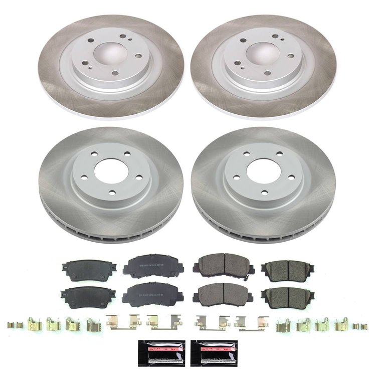 SC8460 Semi-Coated Rotor & Low-Dust Ceramic Brake Pad Kit