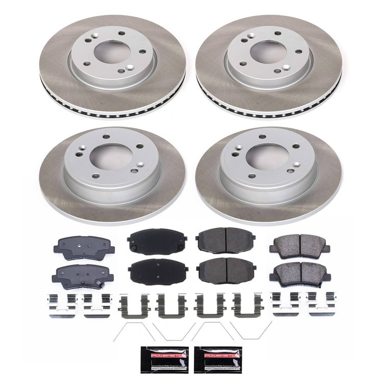 SC8508 Semi-Coated Rotor & Low-Dust Ceramic Brake Pad Kit