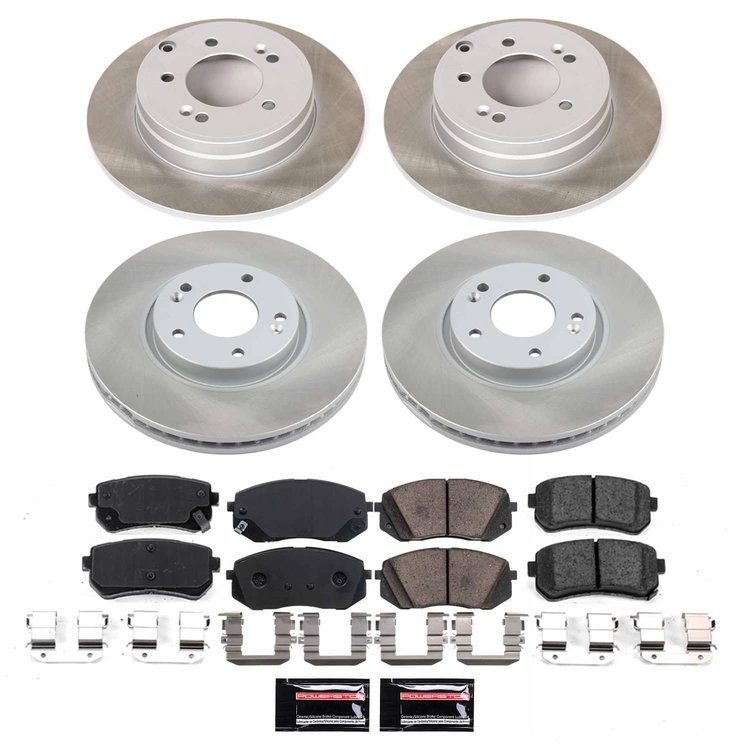 SC8628 Semi-Coated Rotor & Low-Dust Ceramic Brake Pad Kit
