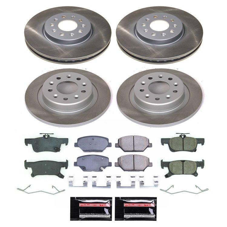 SC8632 Semi-Coated Rotor & Low-Dust Ceramic Brake Pad Kit