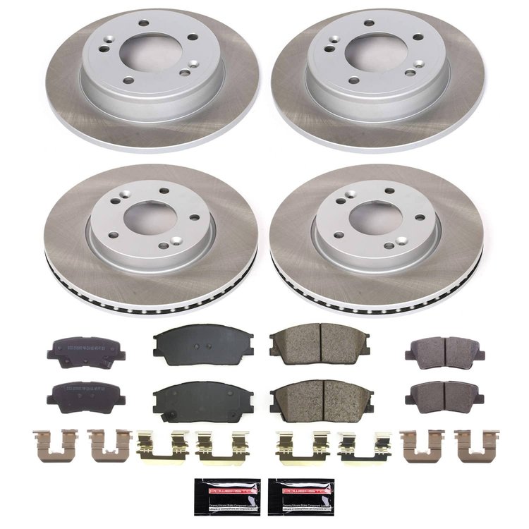 SC8686 Semi-Coated Rotor & Low-Dust Ceramic Brake Pad Kit