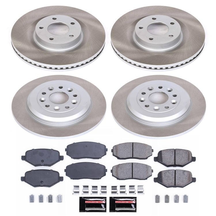 SC8847 Semi-Coated Rotor & Low-Dust Ceramic Brake Pad Kit