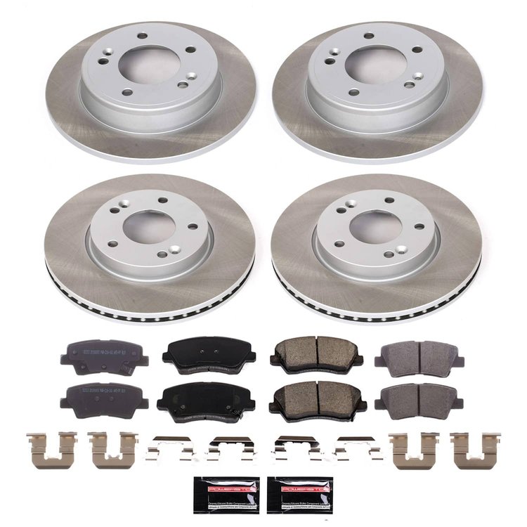 SC8889 Semi-Coated Rotor & Low-Dust Ceramic Brake Pad Kit