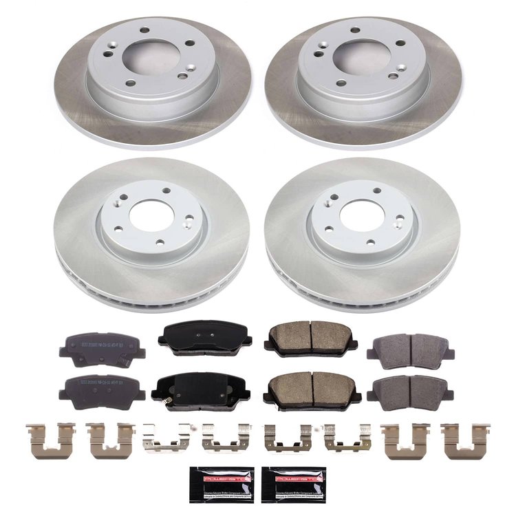 SC8890 Semi-Coated Rotor & Low-Dust Ceramic Brake Pad Kit