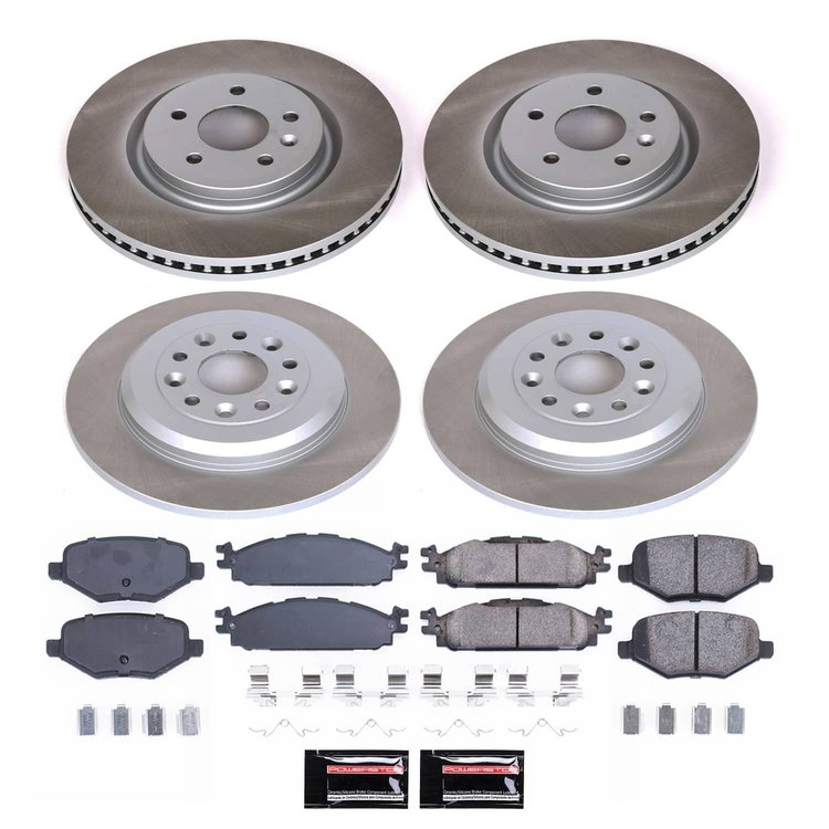 SC8971 Semi-Coated Rotor & Low-Dust Ceramic Brake Pad Kit
