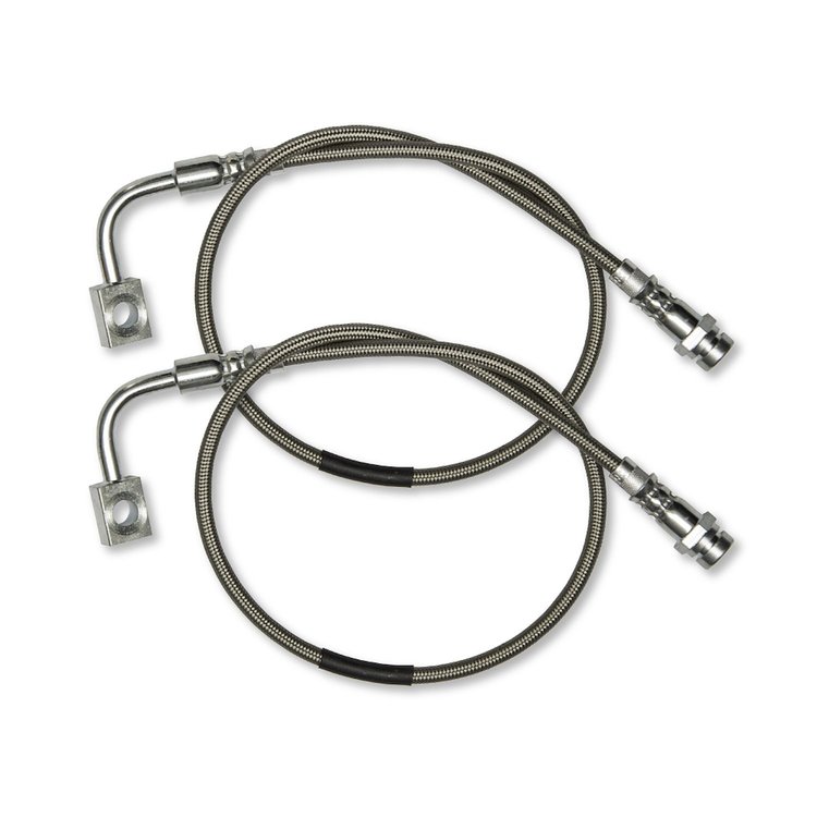 RK02039 Rear Stainless Steel Long Travel Brake Lines fits 2007-2018 Jeep Wrangler JK/JKU