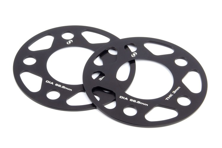 Machined Aluminum Wheel Spacers [3 mm Thick] for Select Late-Model BMW Cars/SUVs, Mini Cooper, Toyota GR Supra  [Black]