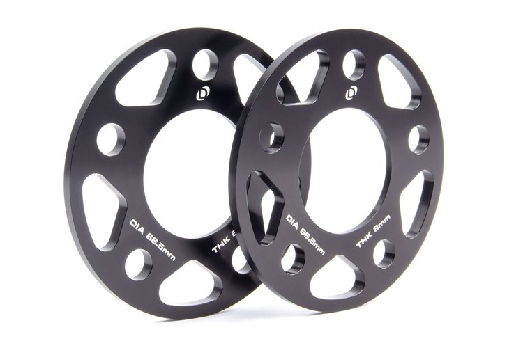 Machined Aluminum Wheel Spacers [8 mm Thick] for Select Late-Model BMW Cars/SUVs, Mini Cooper, Toyota GR Supra  [Black]
