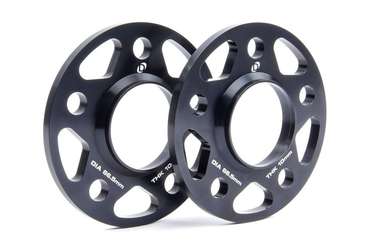 Machined Aluminum Wheel Spacers [10 mm Thick] for Select Late-Model BMW Cars/SUVs, Mini Cooper, Toyota GR Supra  [Black]