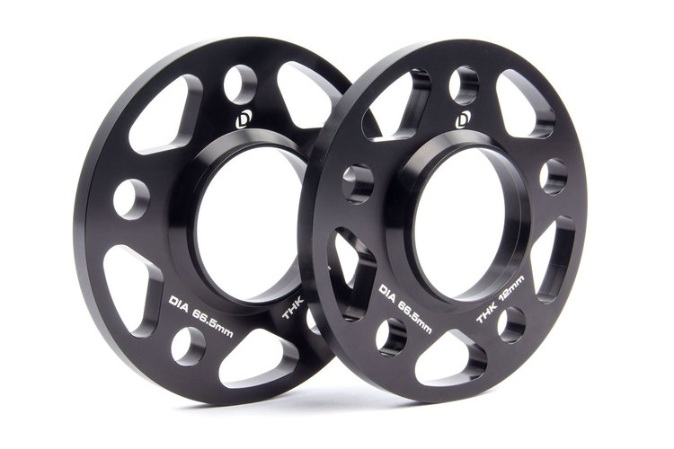 Machined Aluminum Wheel Spacers [12 mm Thick] for Select Late-Model BMW Cars/SUVs, Mini Cooper, Toyota GR Supra  [Black]