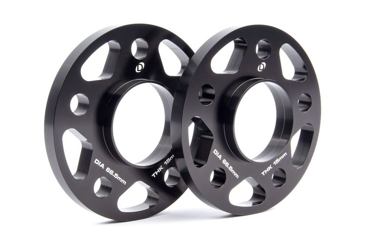 Machined  Aluminum Wheel Spacers [15 mm Thick] for Select Late-Model BMW Cars/SUVs, Mini Cooper, Toyota GR Supra  [Black]
