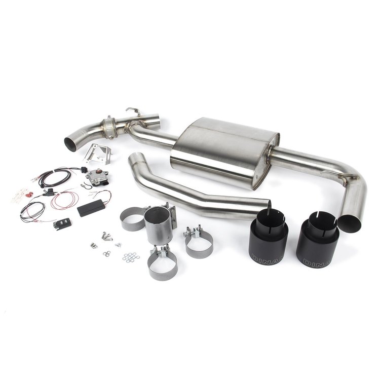 D660-0083-BLK Dinan Valved Axle-Back Exhaust, 2017-2024 MINI Countryman S / Clubman S