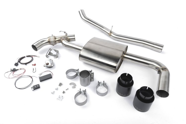 D660-0084-BLK Dinan Valved Axle-Back Exhaust, 2017-2024 MINI C'man S ALL4