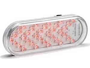 LED Sequential Turn Signal Light 6 in. Oval Clear/Red