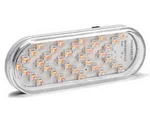 LED Sequential Turn Signal Light 6 in. Oval Clear/Amber