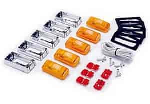 LED Clearance/Tailgate Light Kit Amber Rectangular Lens