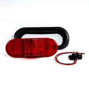 LED Turn/Side Marker Light Kit 6 in. Oval Red Incl. Grommet