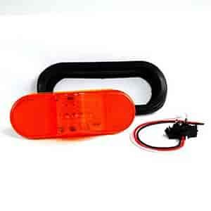 LED Turn/Side Marker Light Kit 6 in. Oval Amber Incl. Grommet