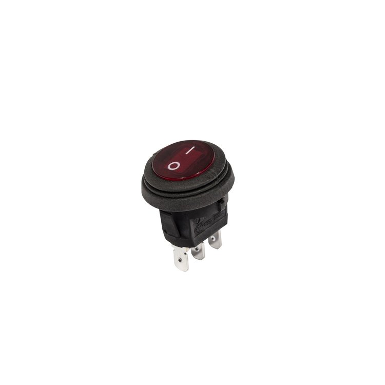 SWITCH RND ROCKER RED 10A