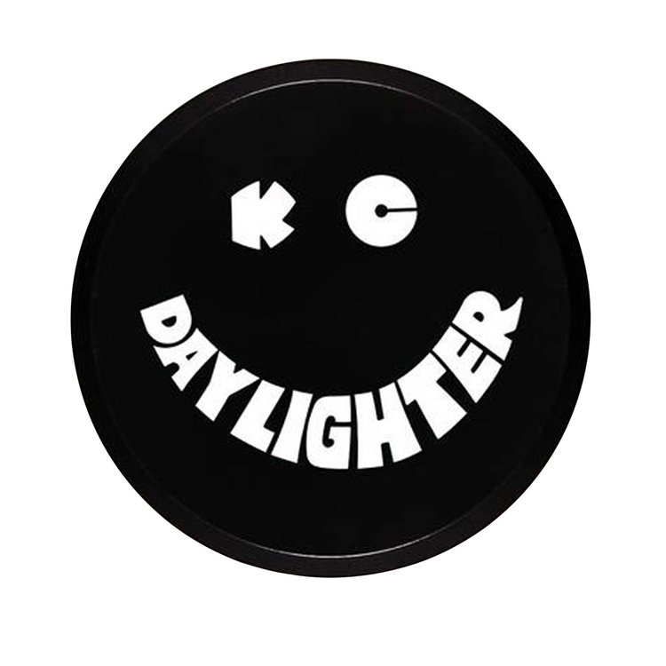 Light Cover 6 in. Round Black with White Smiley Face