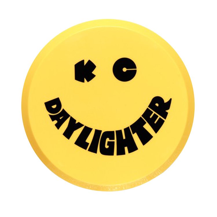 Light Cover 6 in. Round Yellow with Black Smiley Face