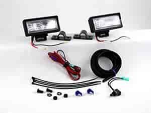 ATV Series Flood Light 2 in. x 6 in. Rectangle Clear Lens EPDM Rubber Housing 35 Watts Incl. Mounting Brackets Pair of Lights