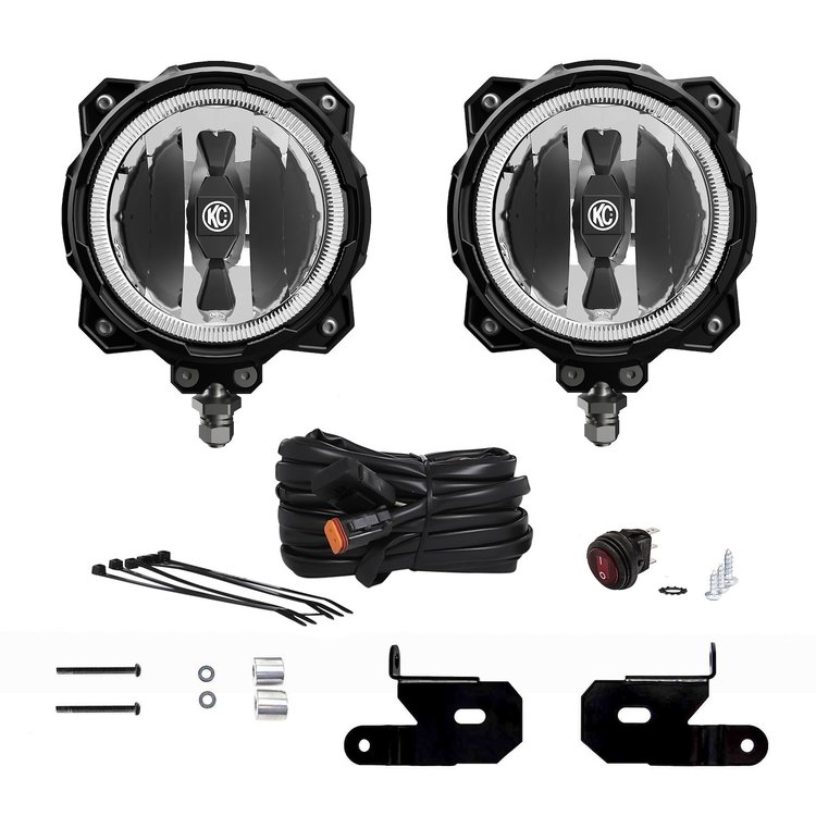 A-Pillar Mounted 6 In. LED PRO6 Light Kit for 2018 Jeep Wrangler JL