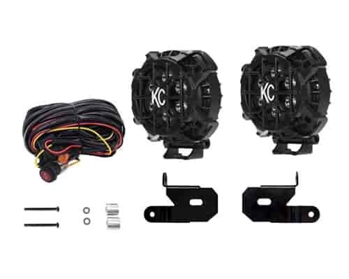 A-Pillar Mounted Round LZR LED Light Kit for 2018 Jeep Wrangler JL