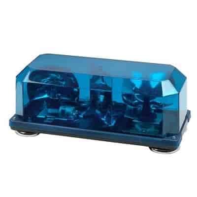 PRIORITY 1 BLUE LENS- Permanent Mount. Commercial Grade Exterior Mini Bar Light. Two 2 Halogen Rotat