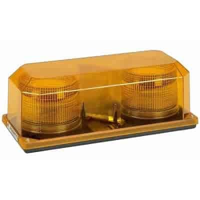 PRIORITY 2 AMBER LENS- Permanent Mount. Commercial Grade Exterior Strobe Mini Bar Warning Light. Two