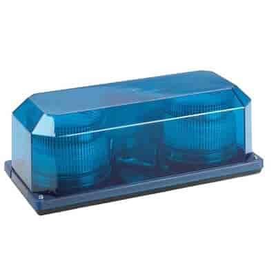 PRIORITY 2 BLUE LENS- Permanent Mount. Commercial Grade Exterior Strobe Mini Bar Warning Light. Two