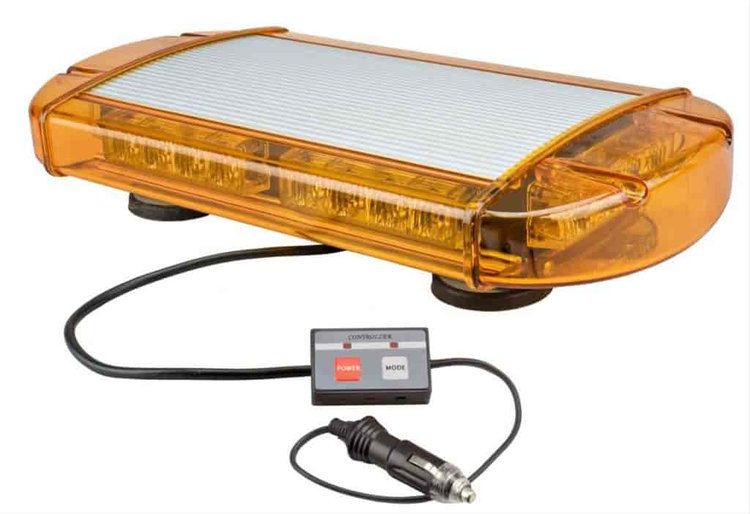 OUTER LIMITS AMBER- Low Profile Magnet Mount GEN III LED Mini Bar Warning Light with 10 ft. Coiled W