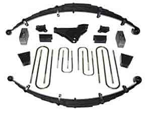 Master Lift Kit; 4 in. Frt/3 in. Rr Lift; w/Square UBolts; Incl. Superide Shocks; Leaf Spring; Block