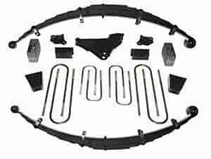 Master Lift Kit; 4 in. Frt/3 in. Rr Lift; w/Radius UBolts; Incl. Superide Shocks; Leaf Spring; Block