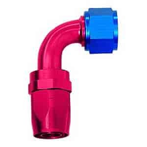 Powerflow 90 Degree Hose End Size -8 AN Red/Blue