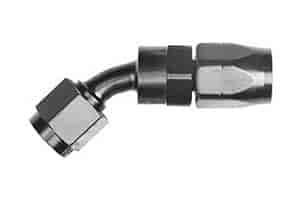 Powerflow 45 Degree Hose End Size -8 AN Black