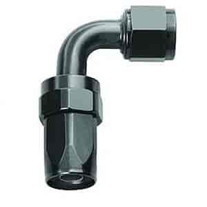 Powerflow 90 Degree Hose End Size -4 AN Black