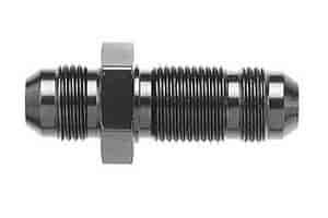 Powerflow Straight Flare Bulkhead Fitting Size -4 AN Black