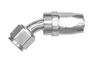 Powerflow 45 Degree Hose End Size -8 AN Polished