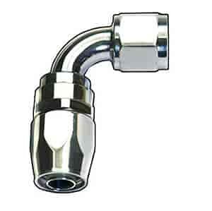 Powerflow 90 Degree Hose End Size -4 AN Polished