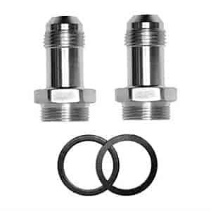 Powerflow Carburetor Fitting Size -8 AN 7/8 in.-20 Extended Black Pair