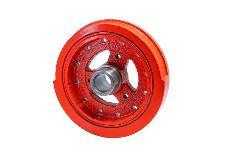 Restoration Harmonic Balancer for 1970-1980 Chevy and 1974-1980 GMC Small Block Chevy 400 Engines [8 in, Chevy Orange]