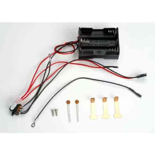 Battery holder 6-cell assembly includes on/off switch/RTS contacts/ wires to RTS motor and to receiver ?battery in?