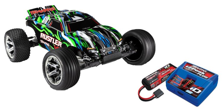 Rustler 2WD VXL Brushless Stadium Truck with Magnum 272R Transmission Battery, and Charger Kit [Green]